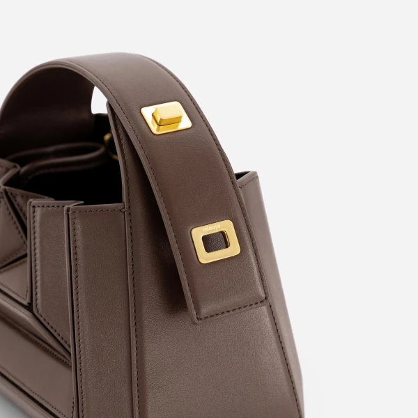 Mlouye Sera Mia - Espresso Bag a Architectural Leather Handbag in Brown at  Luxury Handbags Luxury
