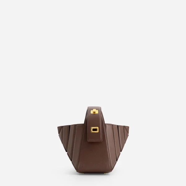 Mlouye Sera Mia - Espresso Bag a Architectural Leather Handbag in Brown at  Luxury Handbags Luxury
