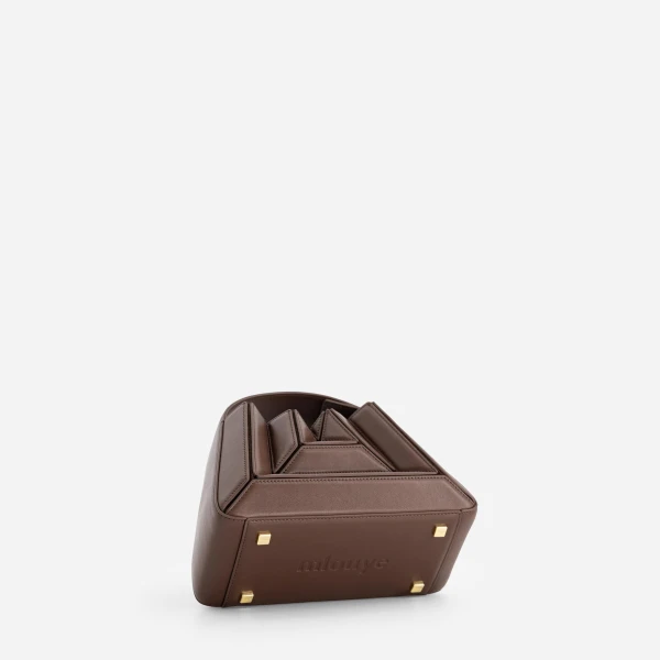 Mlouye Sera Mia - Espresso Bag a Architectural Leather Handbag in Brown at  Luxury Handbags Luxury