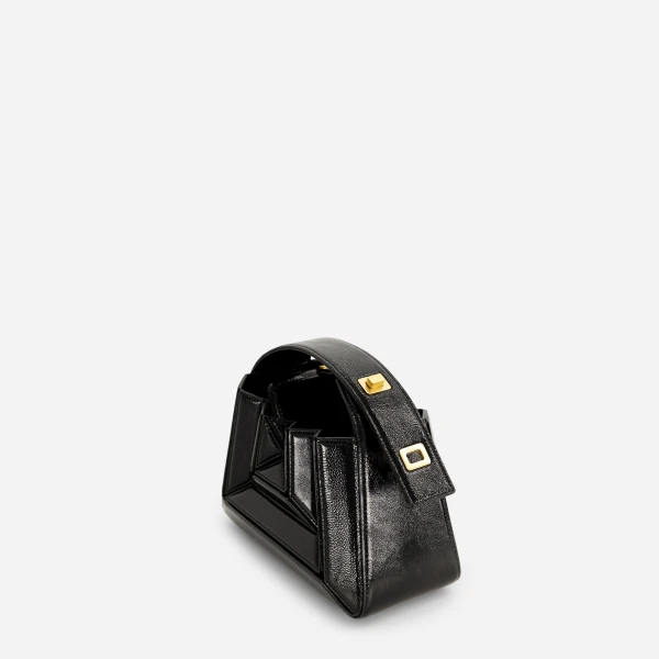 Mlouye Sera Mia - Naplak Black Bag a Architectural Leather Handbag in Black at  Luxury Handbags Luxury