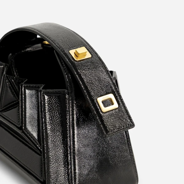 Mlouye Sera Mia - Naplak Black Bag a Architectural Leather Handbag in Black at  Luxury Handbags Luxury