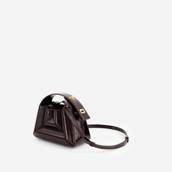 Mlouye Sera Mia - Naplak Bordeaux Bag a Architectural Leather Handbag in Red at  Luxury Handbags Luxury