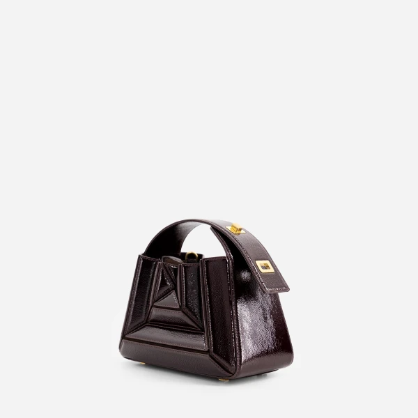 Mlouye Sera Mia - Naplak Bordeaux Bag a Architectural Leather Handbag in Red at  Luxury Handbags Luxury