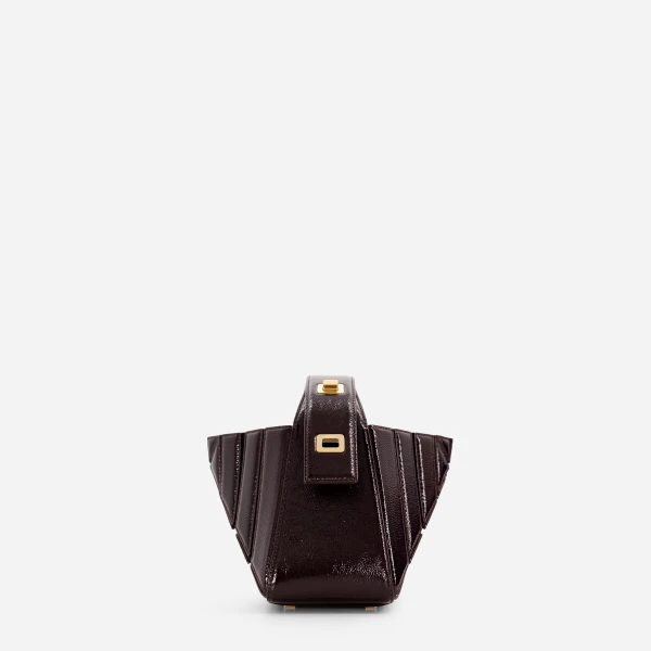 Mlouye Sera Mia - Naplak Bordeaux Bag a Architectural Leather Handbag in Red at  Luxury Handbags Luxury
