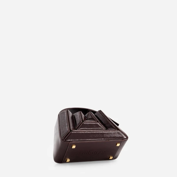 Mlouye Sera Mia - Naplak Bordeaux Bag a Architectural Leather Handbag in Red at  Luxury Handbags Luxury