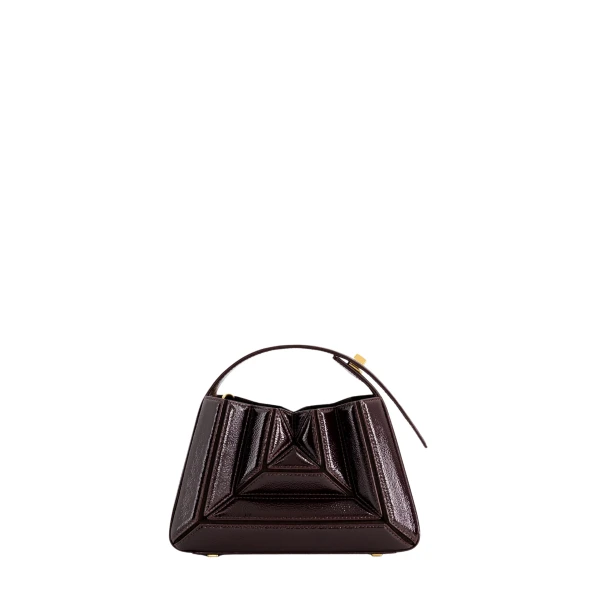 Mlouye Sera Mia - Naplak Bordeaux Bag a Architectural Leather Handbag in Red at  Luxury Handbags Luxury