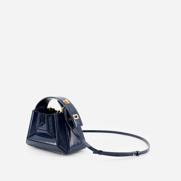 Mlouye Sera Mia - Naplak Navy Bag a Architectural Leather Handbag in Blue at  Luxury Handbags Luxury