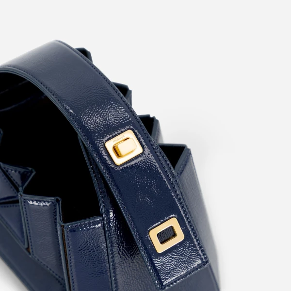 Mlouye Sera Mia - Naplak Navy Bag a Architectural Leather Handbag in Blue at  Luxury Handbags Luxury