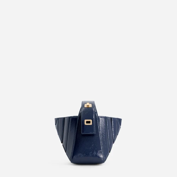 Mlouye Sera Mia - Naplak Navy Bag a Architectural Leather Handbag in Blue at  Luxury Handbags Luxury