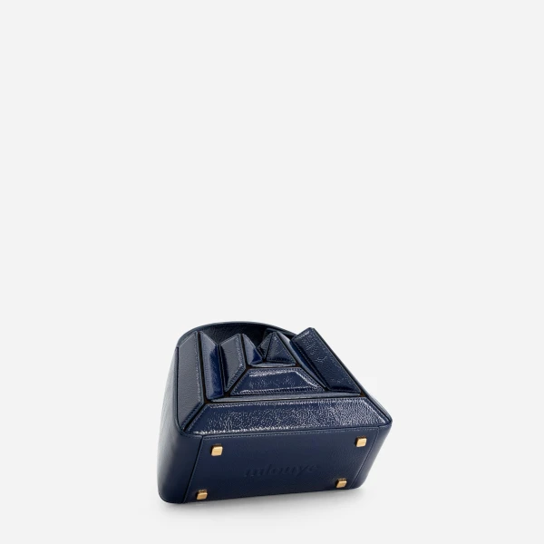 Mlouye Sera Mia - Naplak Navy Bag a Architectural Leather Handbag in Blue at  Luxury Handbags Luxury