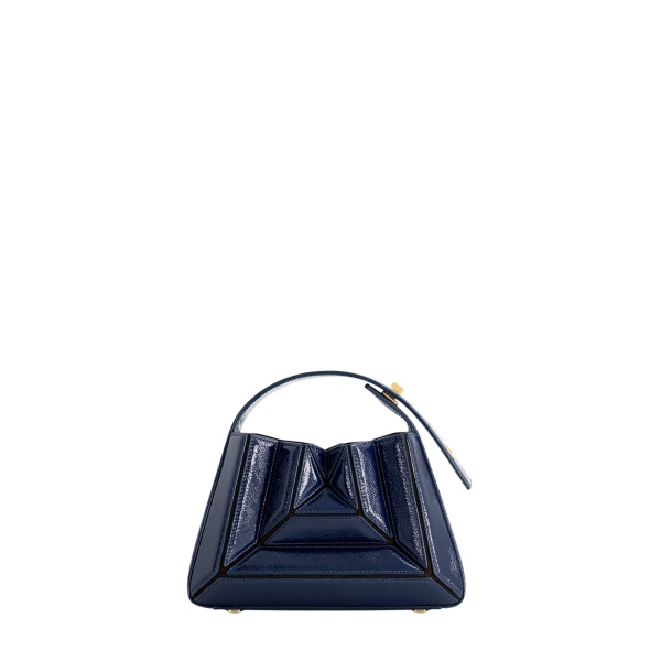 Mlouye Sera Mia - Naplak Navy Bag a Architectural Leather Handbag in Blue at  Luxury Handbags Luxury