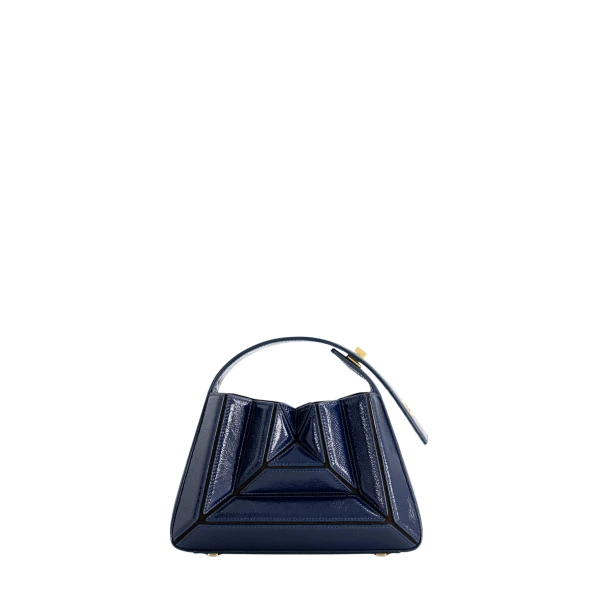 Mlouye Sera Mia - Naplak Navy Bag a Architectural Leather Handbag in Blue at  Luxury Handbags Luxury