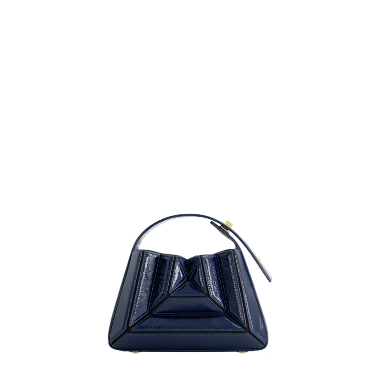 Mlouye Sera Mia - Naplak Navy Bag a Architectural Leather Handbag in Blue at  Luxury Handbags Luxury