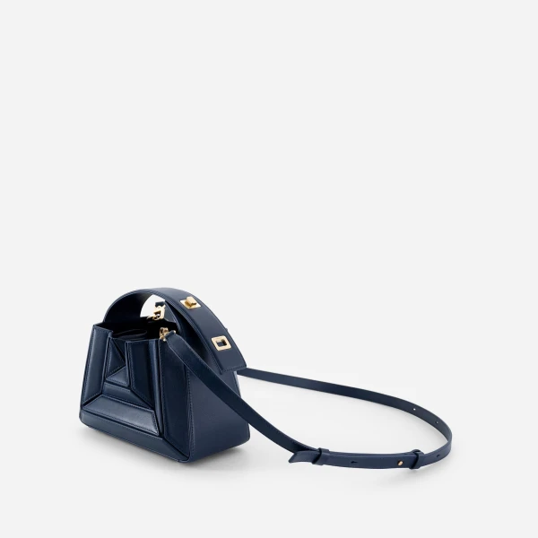 Mlouye Sera Mia - Navy Bag a Architectural Leather Handbag in Blue at  Luxury Handbags Luxury