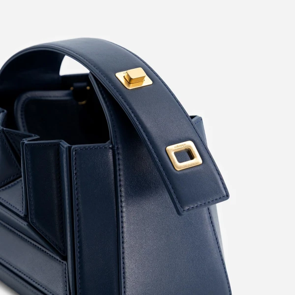 Mlouye Sera Mia - Navy Bag a Architectural Leather Handbag in Blue at  Luxury Handbags Luxury