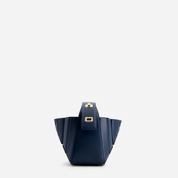 Mlouye Sera Mia - Navy Bag a Architectural Leather Handbag in Blue at  Luxury Handbags Luxury