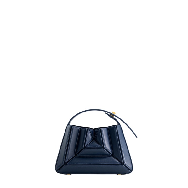Mlouye Sera Mia - Navy Bag a Architectural Leather Handbag in Blue at  Luxury Handbags Luxury