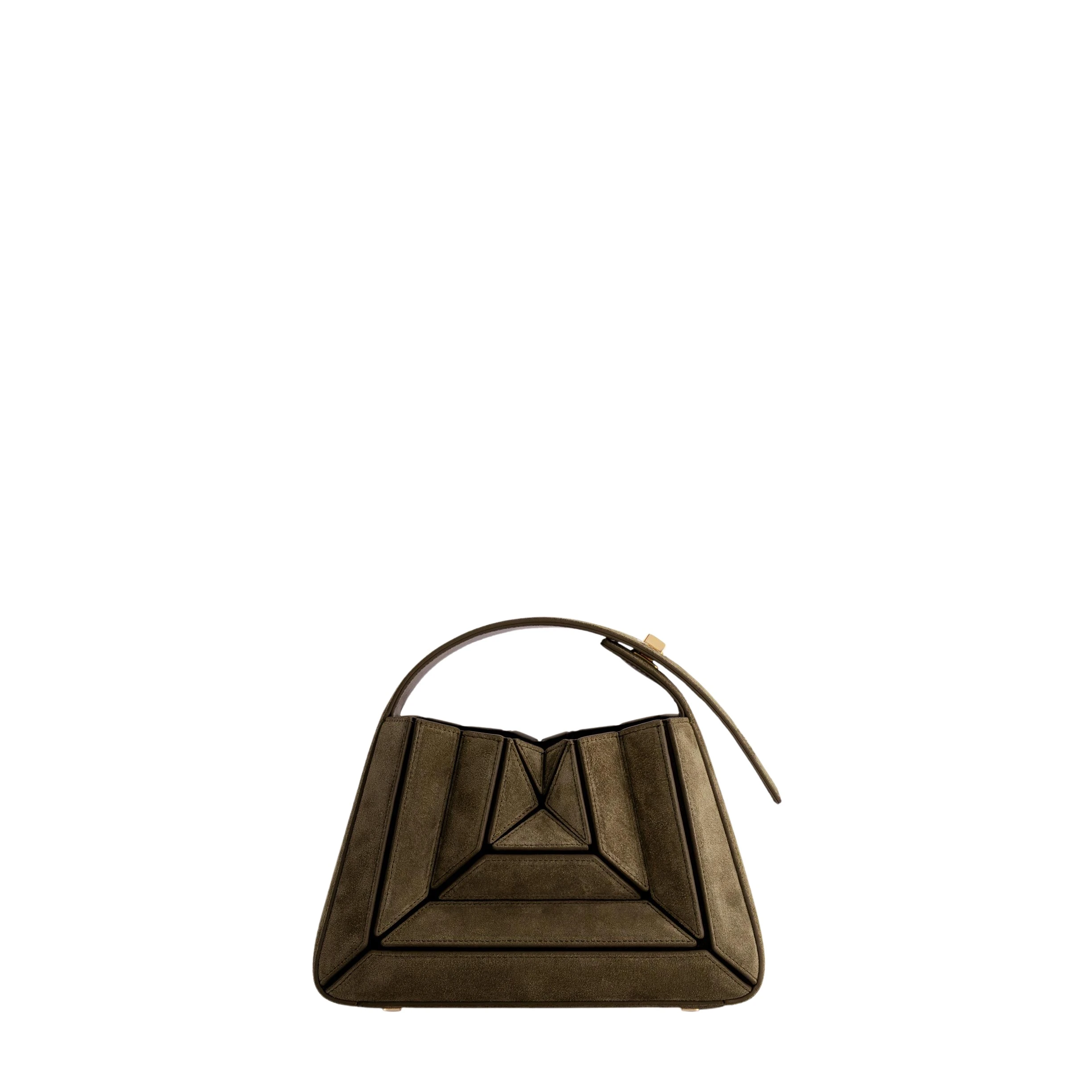 mlouye-Sera-Mia-Suede-Moss-Bags99021_nobg Mlouye Sera Mia - Suede Moss Bag a Architectural Leather Handbag in Brown at Luxury Handbags Luxury