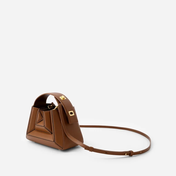 Mlouye Sera Mia - Tan Bag a Architectural Leather Handbag in Brown at  Luxury Handbags Luxury