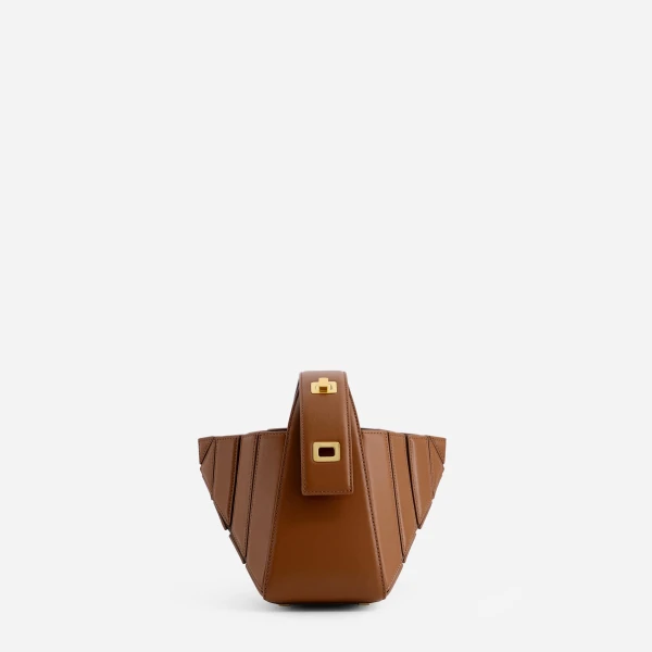 Mlouye Sera Mia - Tan Bag a Architectural Leather Handbag in Brown at  Luxury Handbags Luxury
