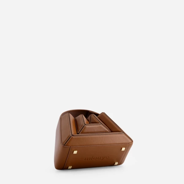 Mlouye Sera Mia - Tan Bag a Architectural Leather Handbag in Brown at  Luxury Handbags Luxury