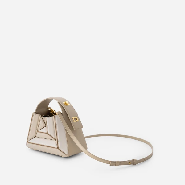 Mlouye Sera Mia - Vanilla Bag a Architectural Leather Handbag in Beige at  Luxury Handbags Luxury