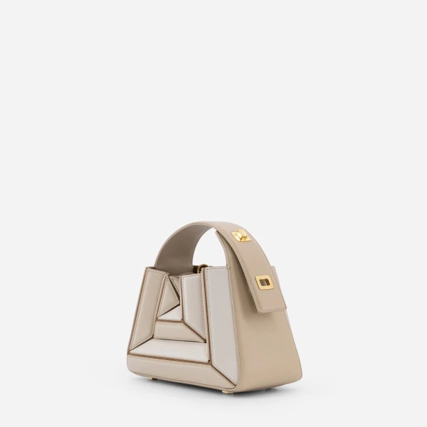 Mlouye Sera Mia - Vanilla Bag a Architectural Leather Handbag in Beige at  Luxury Handbags Luxury
