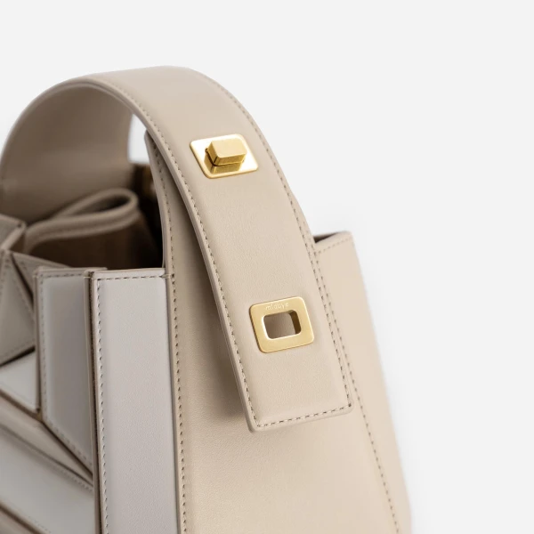 Mlouye Sera Mia - Vanilla Bag a Architectural Leather Handbag in Beige at  Luxury Handbags Luxury