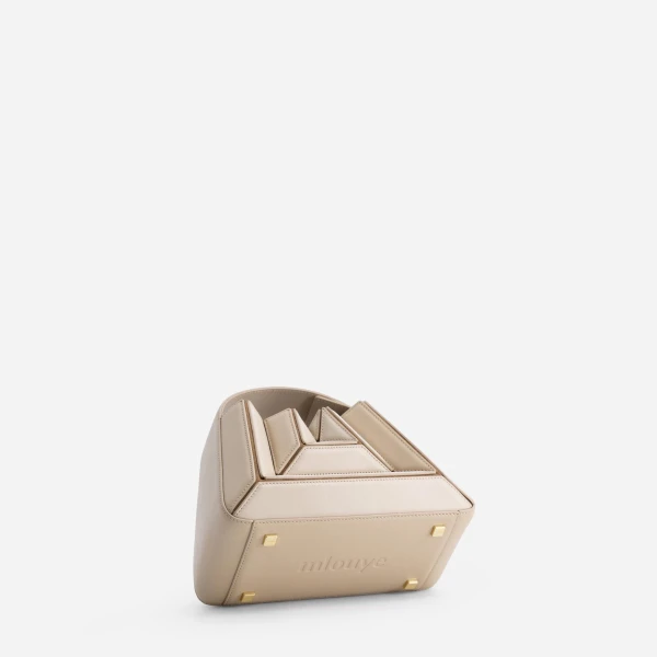 Mlouye Sera Mia - Vanilla Bag a Architectural Leather Handbag in Beige at  Luxury Handbags Luxury