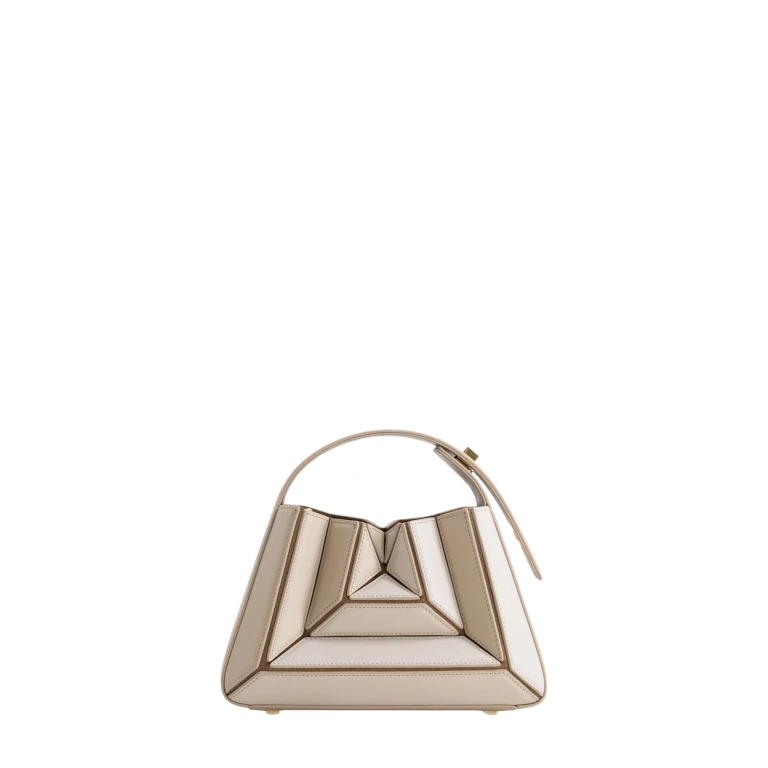 Mlouye Sera Mia - Vanilla Bag a Architectural Leather Handbag in Beige at  Luxury Handbags Luxury
