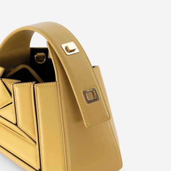 Mlouye Sera Mia - Vintage Yellow Bag a Architectural Leather Handbag in Yellow at  Luxury Handbags Luxury