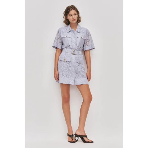 Mystic Lace Mini Shirt Dress