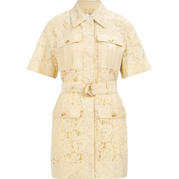 Aje Mystic Lace Mini Shirt Dress