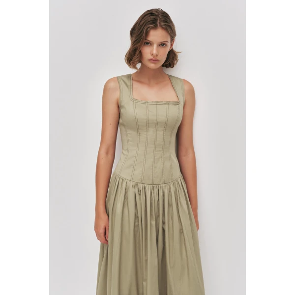 Parallel Midi Dress