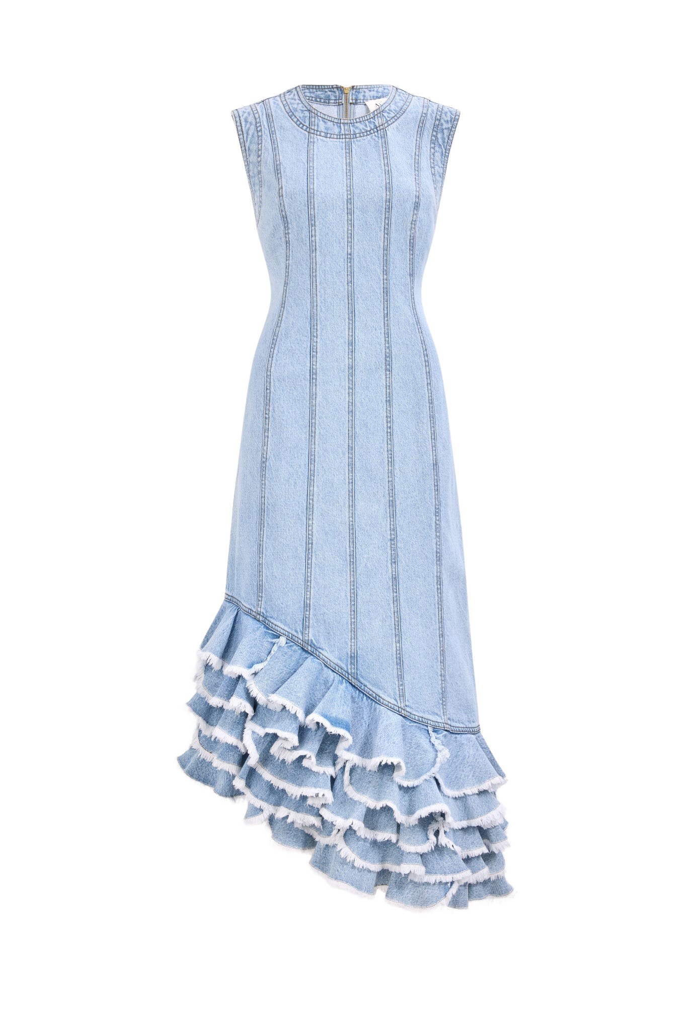 Aje-aus-Dresses-Tia-Ruffle-Denim-Midi-Dress59514_nobg Aje Blue Dresses