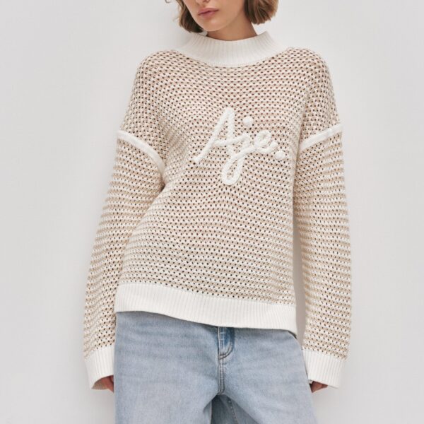 Aje Luciana Logo Knit Jumper, view 3