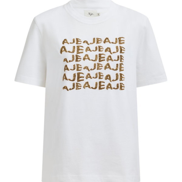 Aje Alive Embellished Logo Tee Top