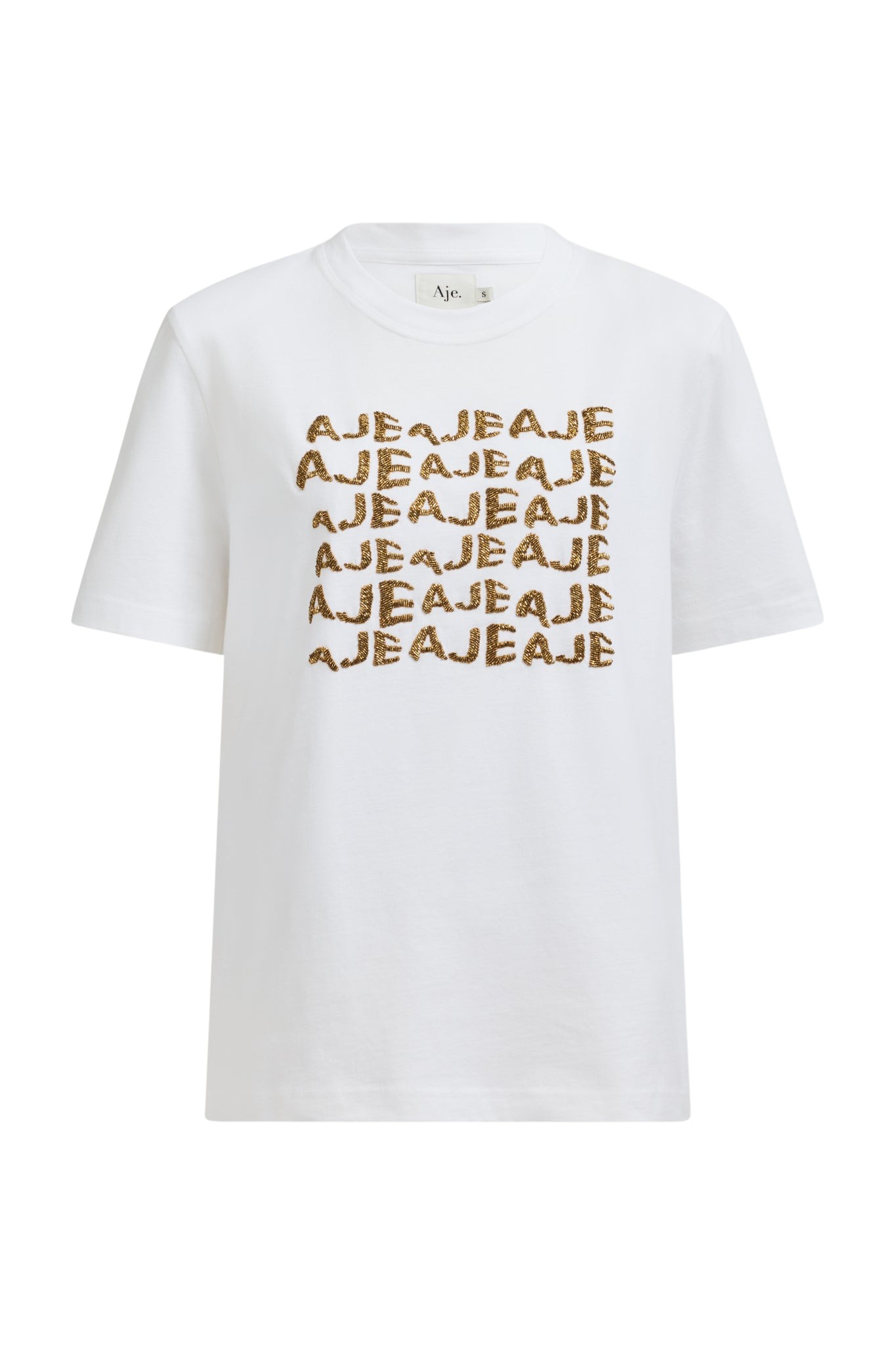 Aje-aus-Tops-Alive-Embellished-Logo-Tee19388_nobg Aje White Tops