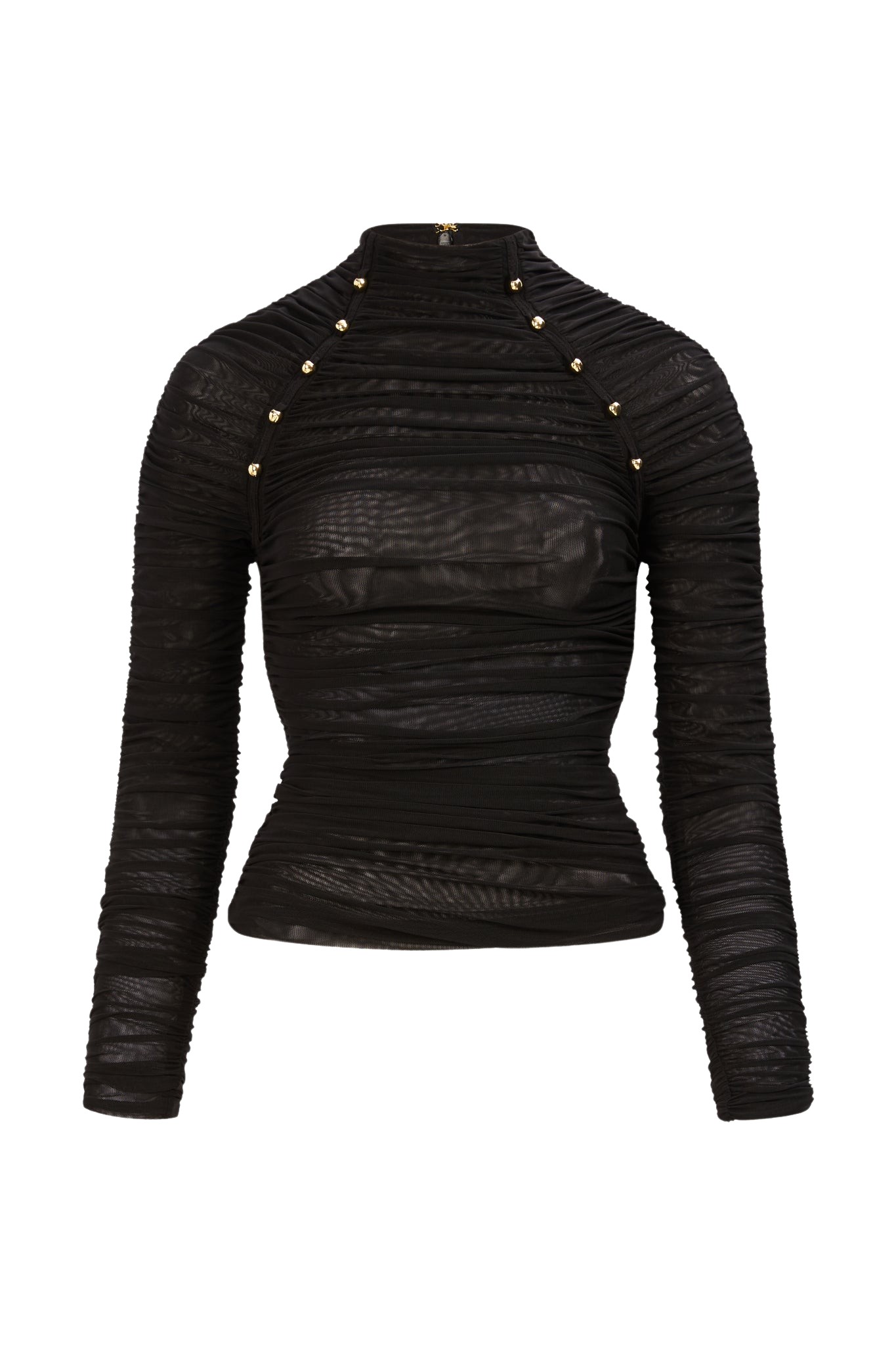 Aje-aus-Tops-Carline-Gathered-Mesh-Top77376_nobg Aje Black Tops