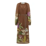Alemais Alfie Ruched Midi Dress  Sustainable Dresses with Alemais print -  Luxury Handbags Australian Designer