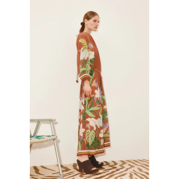 Alemais Alfie Ruched Midi Dress  Sustainable Dresses with Alemais print -  Luxury Handbags Australian Designer