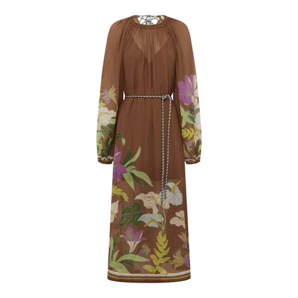 Alemais Alfie Ruched Midi Dress  Sustainable Dresses with Alemais print -  Luxury Handbags Australian Designer