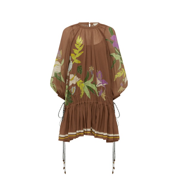 Alemais Alfie Ruched Mini Dress  Sustainable Dresses with Alemais print -  Luxury Handbags Australian Designer