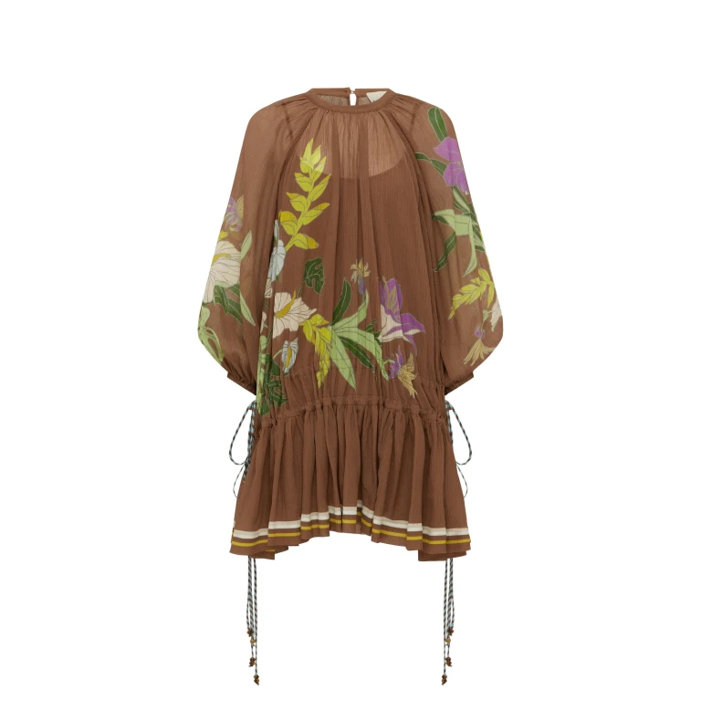 Alemais Alfie Ruched Mini Dress  Sustainable Dresses with Alemais print -  Luxury Handbags Australian Designer