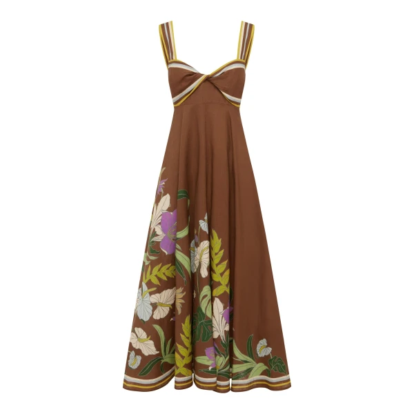 Alemais Alfie Twist Sundress  Sustainable Dresses with Alemais print -  Luxury Handbags Australian Designer