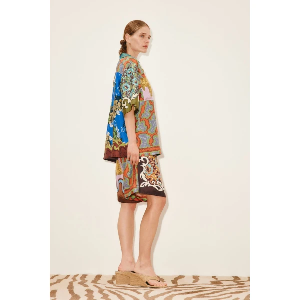 Alemais Arnie Silk Shirt  Sustainable Tops with Alemais print -  Luxury Handbags Australian Designer