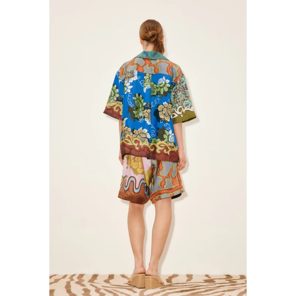 Alemais Arnie Silk Shirt  Sustainable Tops with Alemais print -  Luxury Handbags Australian Designer