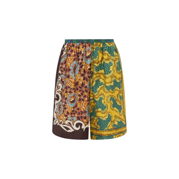 Alemais Arnie Silk Short  Sustainable Shorts with Alemais print -  Luxury Handbags Australian Designer
