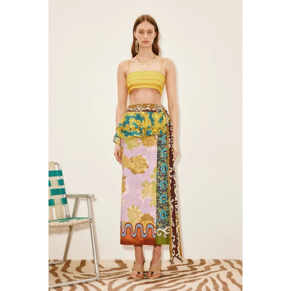 Alemais Arnie Skirt  Sustainable Skirts with Alemais print -  Luxury Handbags Australian Designer