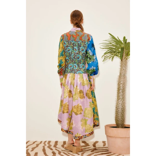 Alemais Arnie Spliced Shirtdress  Sustainable Dresses with Alemais print -  Luxury Handbags Australian Designer